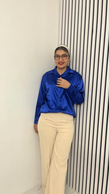 شومیز ساتن رنگ کاربنی فری سایز