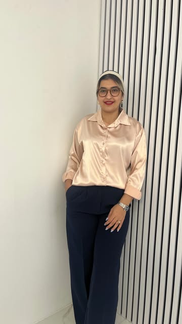 شومیز ساتن رنگ رزگلد